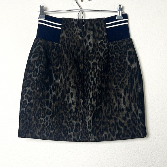 Sandro Paris Leopard Print Elastic Side Mini Skirt - Picture 3 of 8